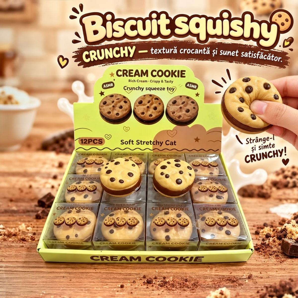 Jucarie Antistres Squishy Crunchy Cookie