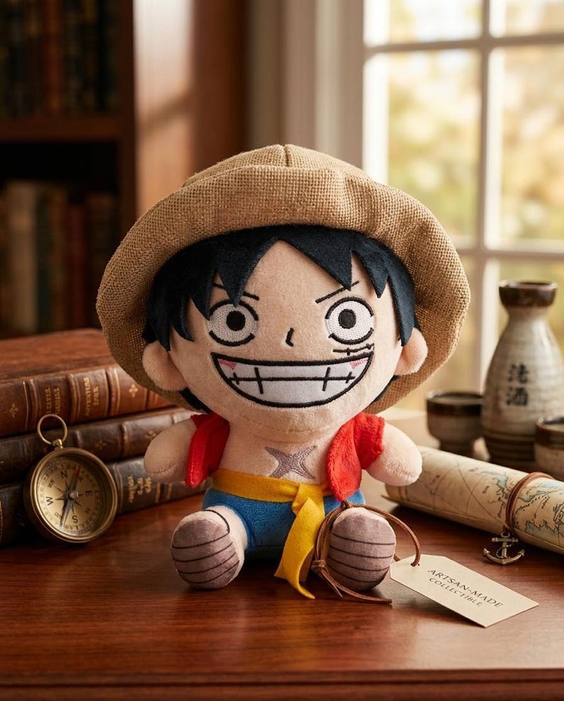 Jucarie de plus One Piece – Monkey D. Luffy (Versiunea New World) – 25 cm