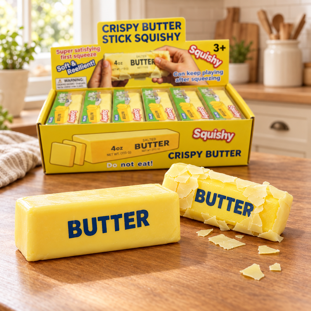 Jucarie Antistres Squishy Wax Butter - Unt acoperit de ceara