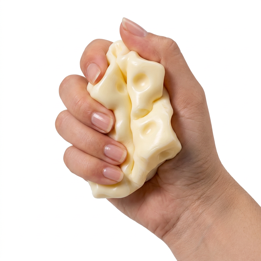 Jucarie Antistres Squishy Cascaval ( textura vaselina )