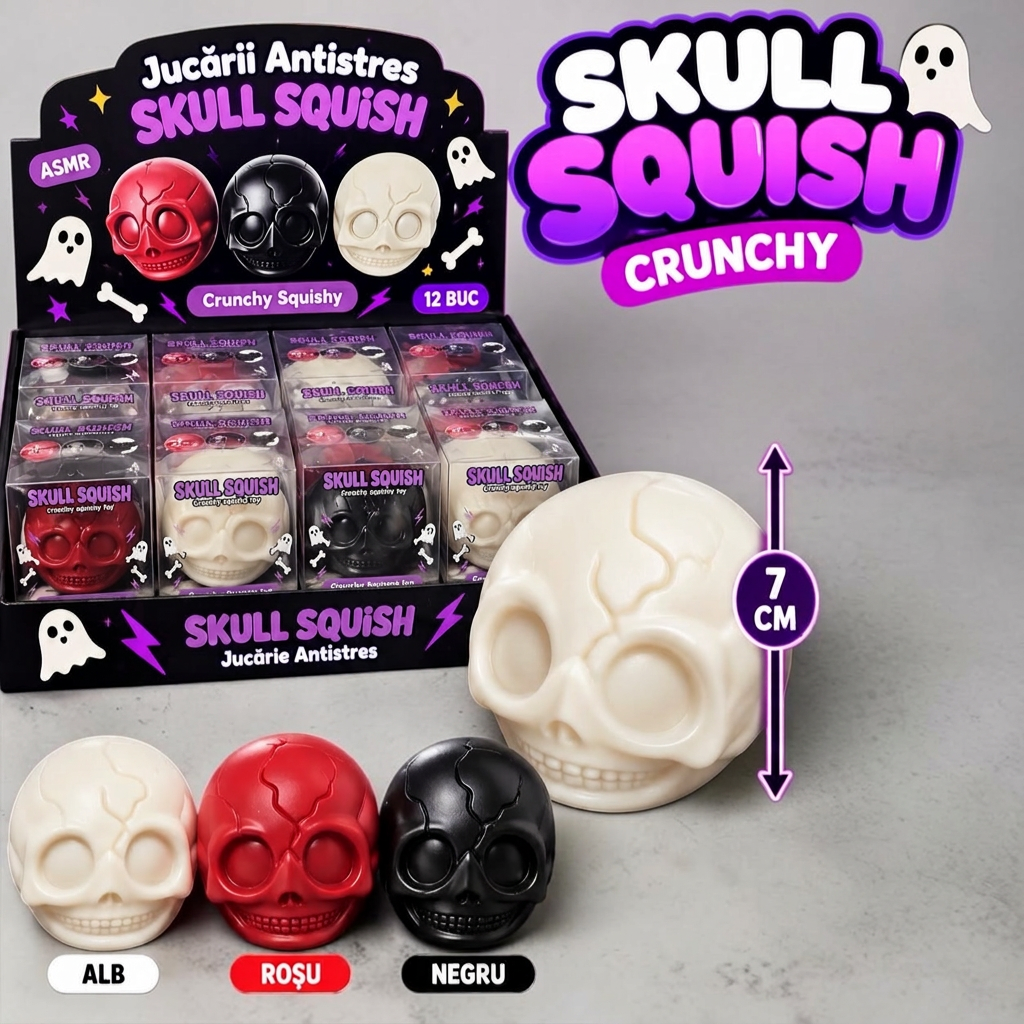 Jucarie Antistres Squishy Craniu Crunchy